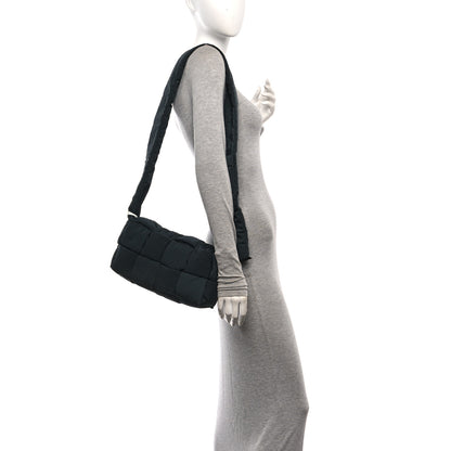 Bottega Veneta Nylon Intrecciato Padded Tech Cassette Bag Black White 2 of 11