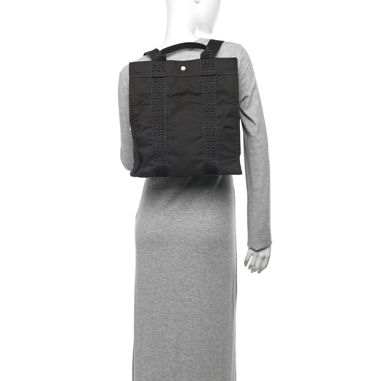 Hermes Canvas Herline Backpack Grey 2 of 13