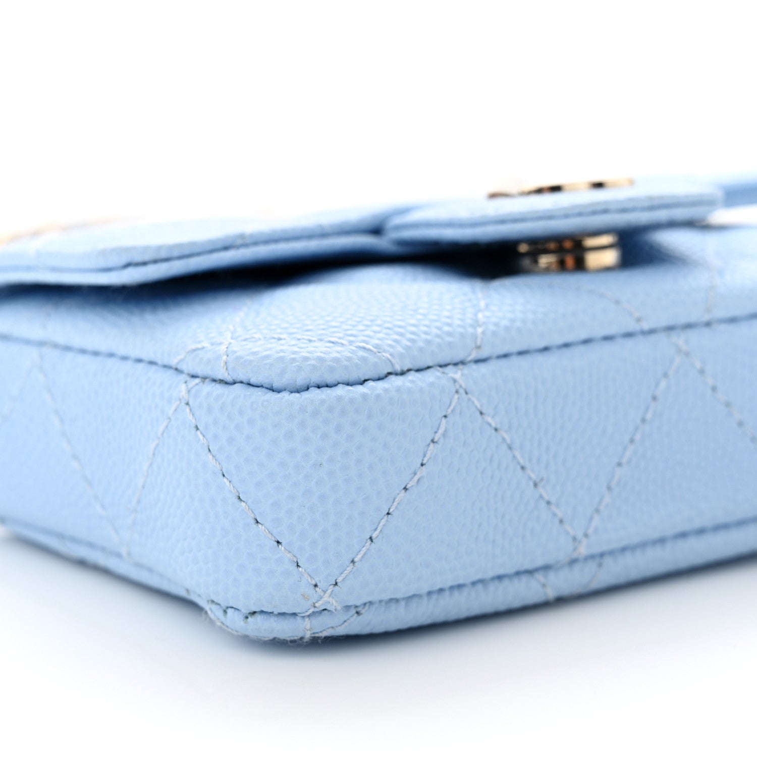 Chanel Caviar Quilted Mini Chain Belt Bag Light Blue 10 of 12