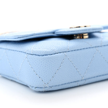 Chanel Caviar Quilted Mini Chain Belt Bag Light Blue 10 of 12