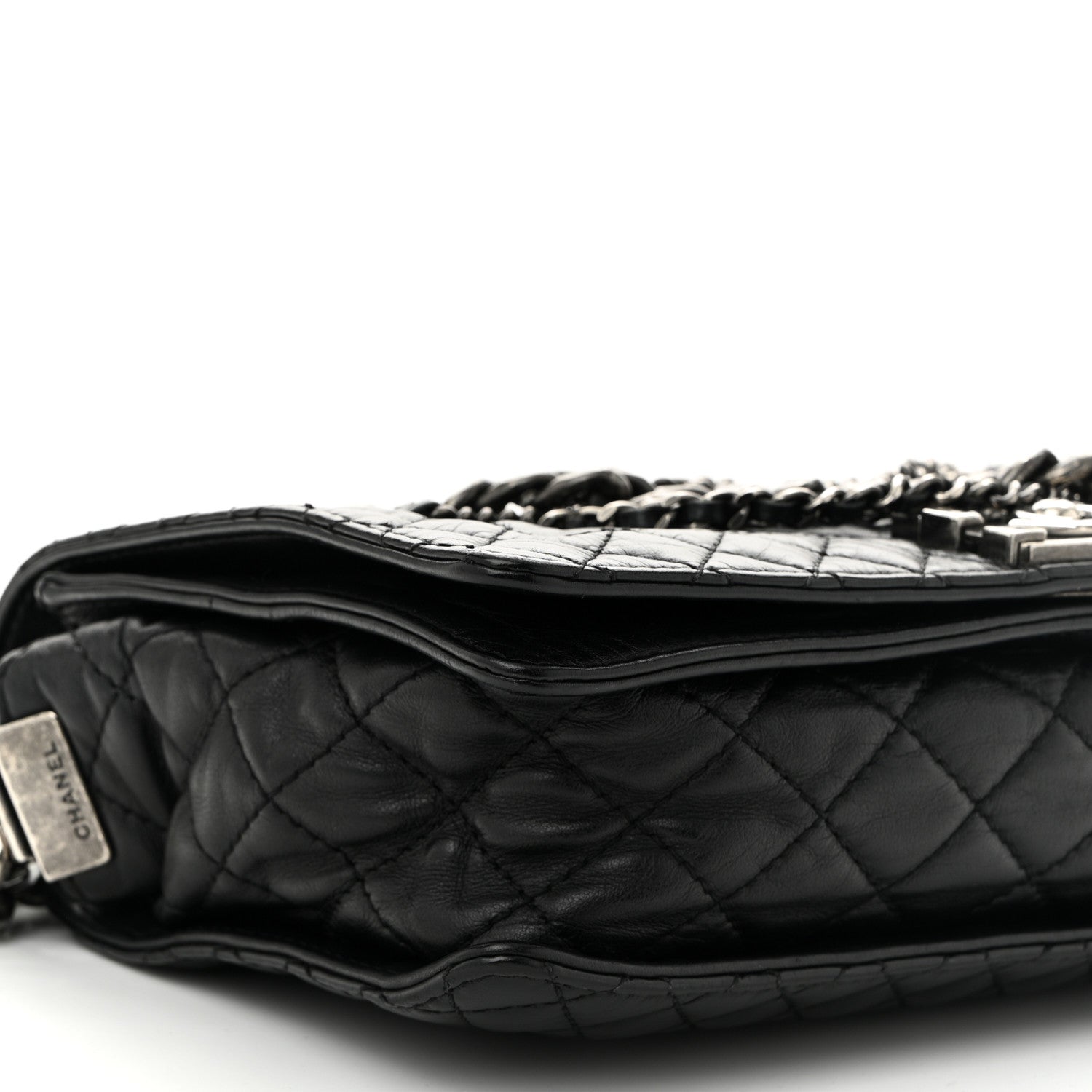 Chanel Calfskin Enchained New Medium Boy Flap Black 9 of 11