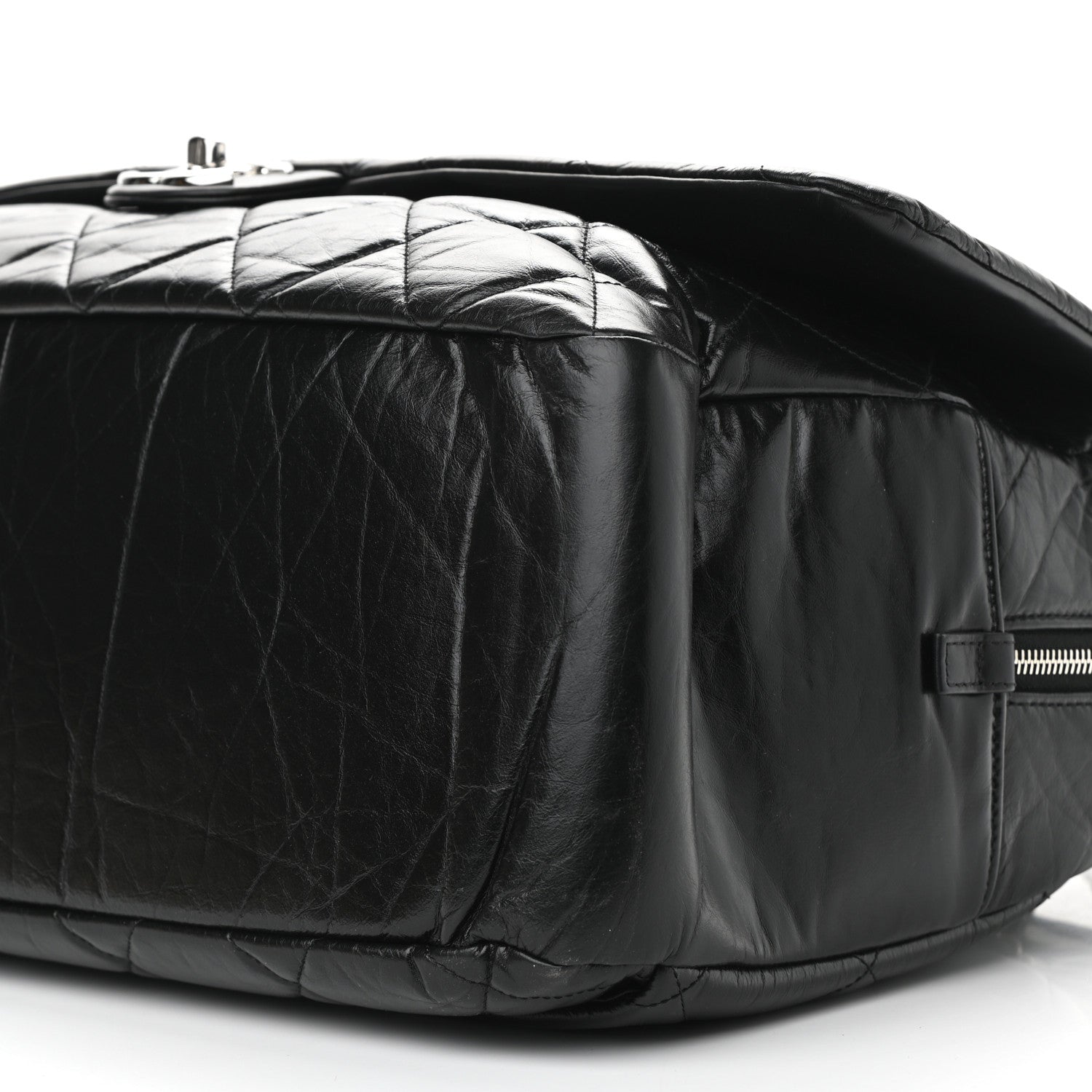 Chanel Aged Calfskin Quilted Large Express Bowling Bag Black 10 of 11