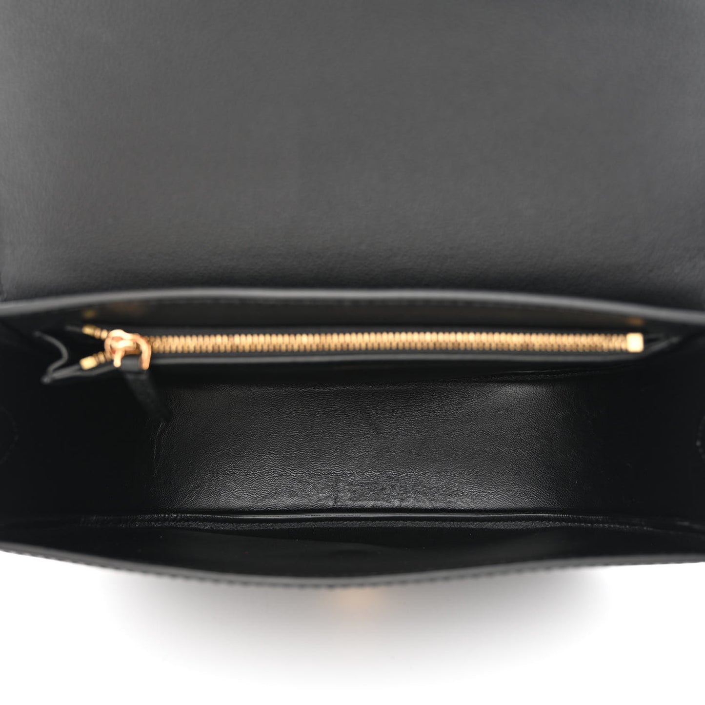 Grained Calfskin La Medusa Chain Clutch Bag Black