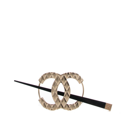 Chanel Quilted CC Hair Pin Gold 1 of 5