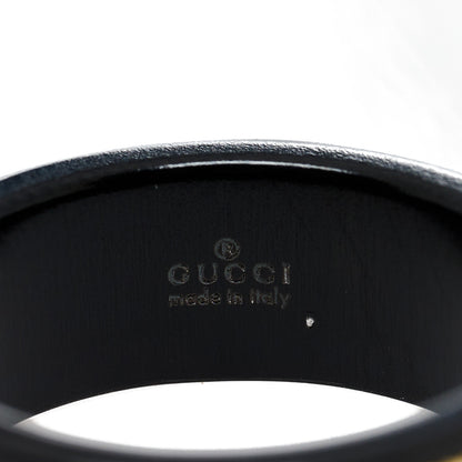 Gucci Black Synthetic Corundum 18K Yellow Gold Interlocking G Band Ring 54 6.75 5 of 8