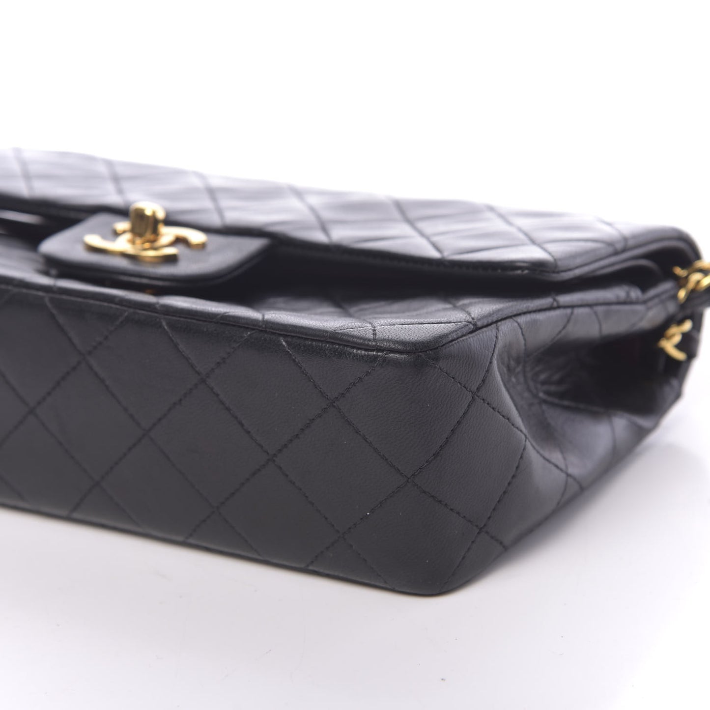 Lambskin Quilted Small Double Flap Black