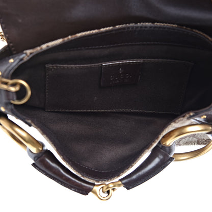 Gucci Monogram Studded Horsebit Clutch Dark Brown 5 of 9