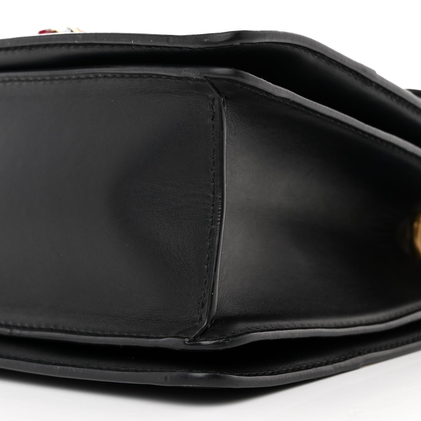Calfskin Sylvie Web Small Queen Margaret Top Handle Bag Black White
