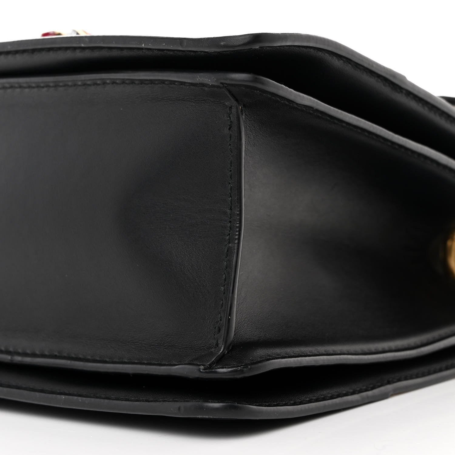 Gucci Calfskin Sylvie Web Small Queen Margaret Top Handle Bag Black White 11 of 13