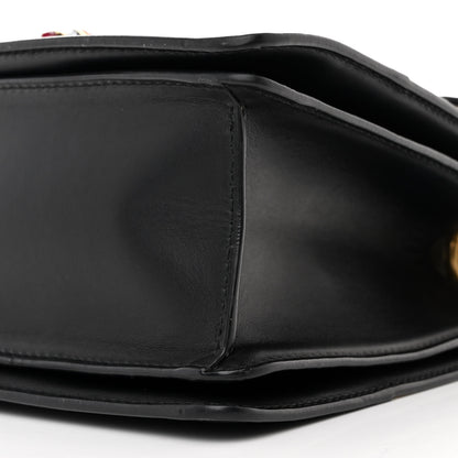 Gucci Calfskin Sylvie Web Small Queen Margaret Top Handle Bag Black White 11 of 13