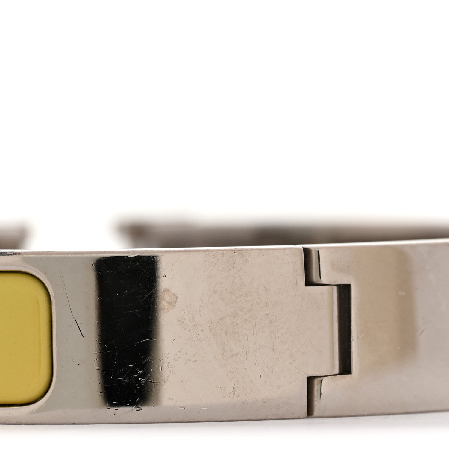 Hermes Enamel Narrow Clic Clac H Bracelet PM Jaune Citron White 5 of 5