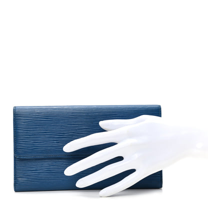 Louis Vuitton Epi Porte-Monnaie Billets Tresor Wallet Myrtille 2 of 11