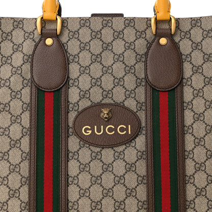 Gucci GG Supreme Monogram Web Neo Vintage Tote Beige New Acero Crop 8 of 10