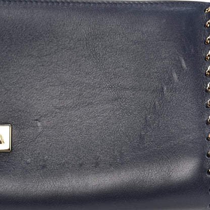 Valentino Garavani Vitello Groumette Demilune Chain Clutch Marine 8 of 12