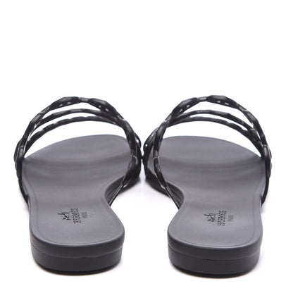Hermes Rubber Chaine d'Ancre Rivage Sandals 37 Black 7 of 10