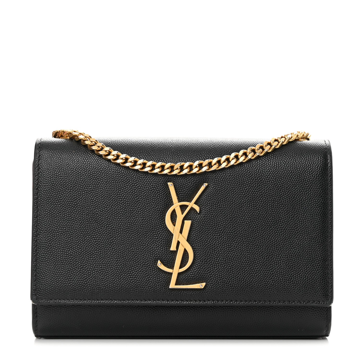 Saint Laurent Grain De Poudre Small Monogram Kate Satchel Black 1 of 14