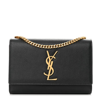 Saint Laurent Grain De Poudre Small Monogram Kate Satchel Black 1 of 14