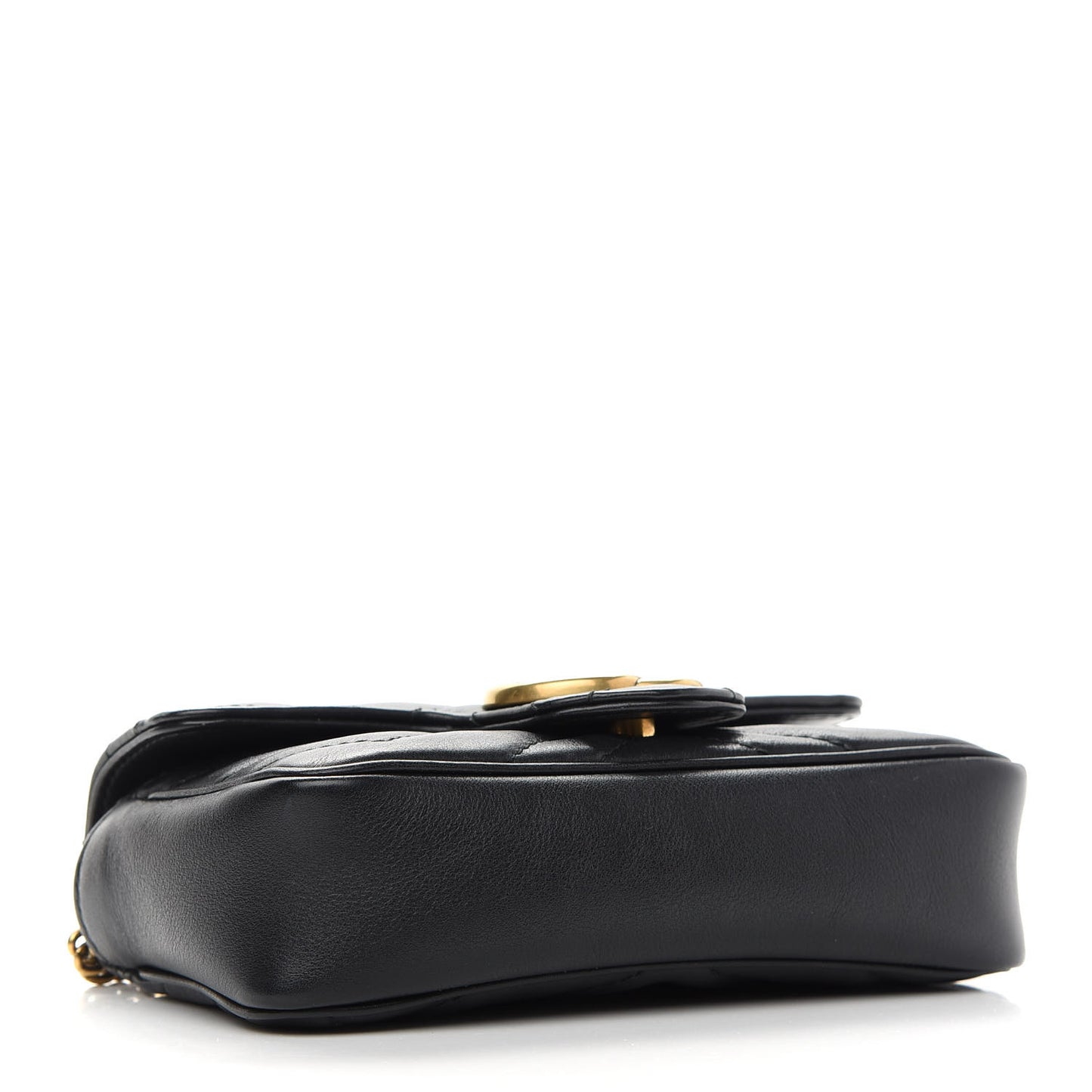 Calfskin Matelasse Super Mini GG Marmont Shoulder Bag Black