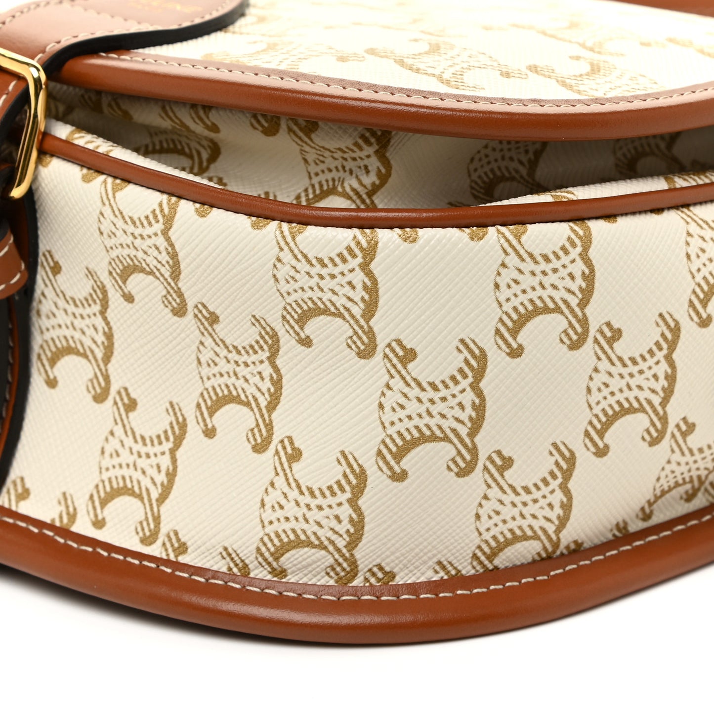 Triomphe Canvas Medium Folco Bag White