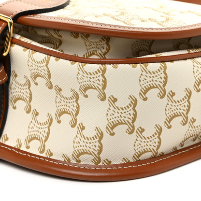 Celine Triomphe Canvas Medium Folco Bag White 9 of 11