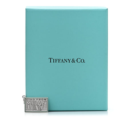 Tiffany Sterling Silver Enamel Milan Postcard Charm Blue 5 of 5