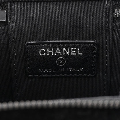 Chanel Velvet Quilted Mini Vanity Case With Chain Black 6 of 11