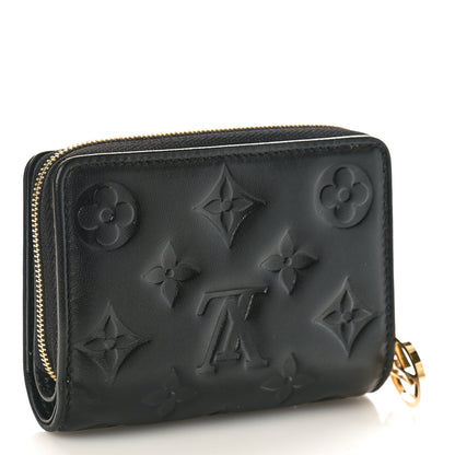 Louis Vuitton Lambskin Embossed Monogram Lou Coussin Wallet Black 3 of 9