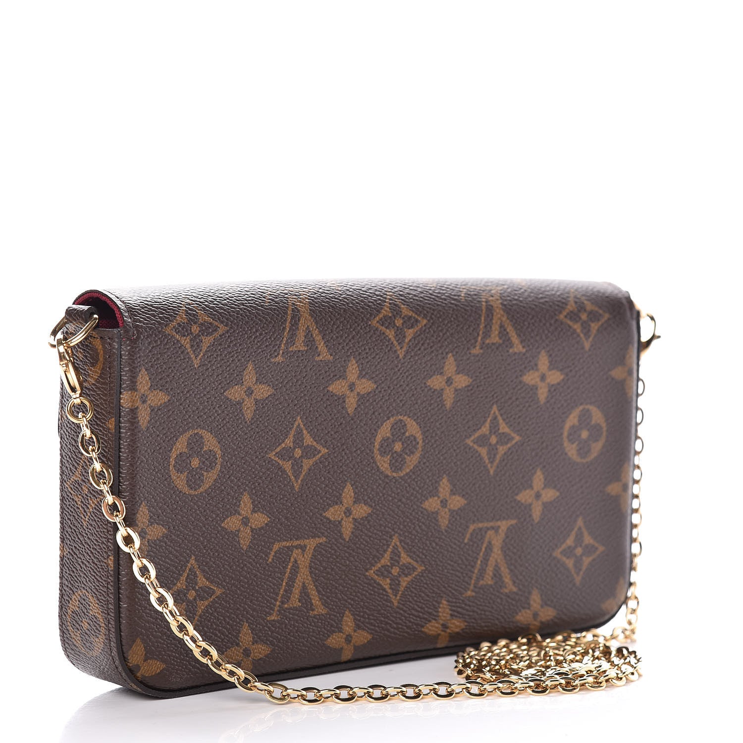 Louis Vuitton Monogram Pochette Felicie Chain Wallet Fuchsia 4 of 15