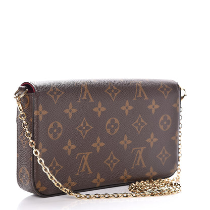 Louis Vuitton Monogram Pochette Felicie Chain Wallet Fuchsia 4 of 15