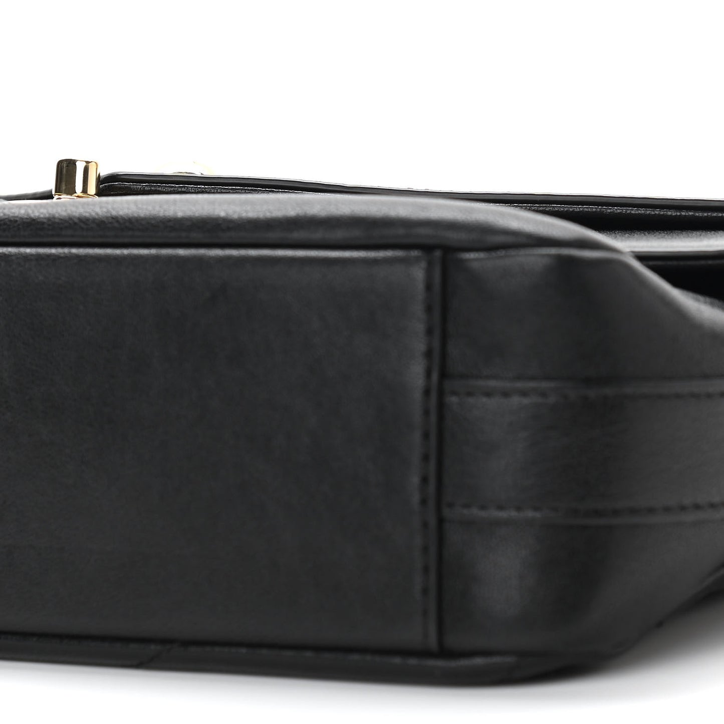 Sheepskin Chevron Quilted Mini Double Chevron Flap Black