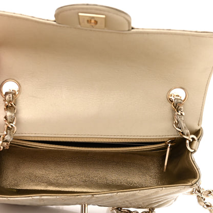 Chanel Patent Metallic Crumpled Calfskin Chevron Quilted Mini Rectangular Flap Gold 5 of 10