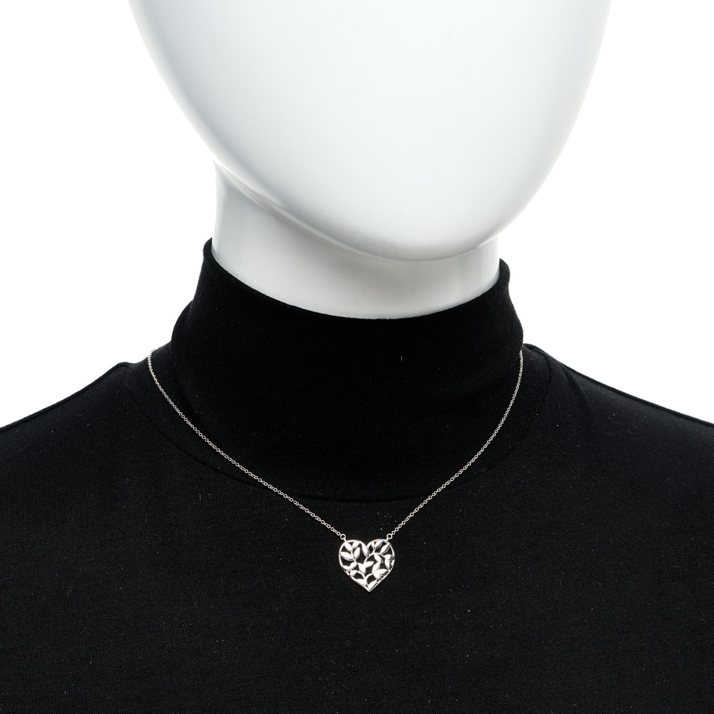 Sterling Silver Paloma Picasso Olive Leaf Heart Pendant Necklace