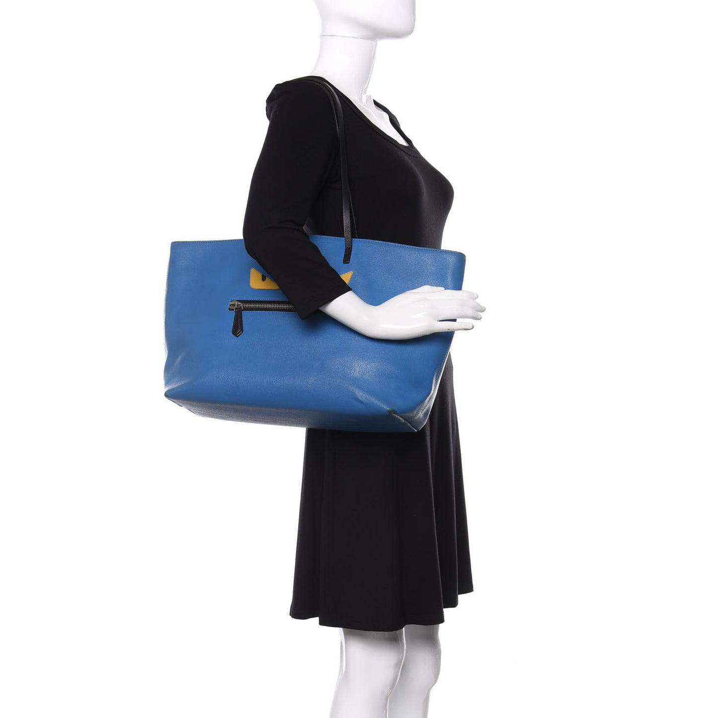 Vitello Elite Cuoio Monster Buggies Medium Roll Tote Zaffire Black Multicolor Lago