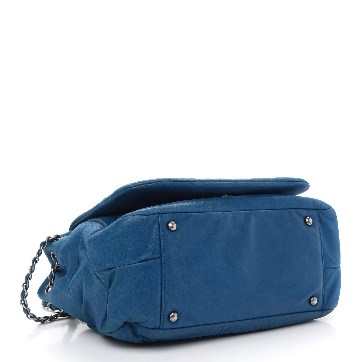 Chanel Iridescent Calfskin Glint Flap Blue 4 of 9
