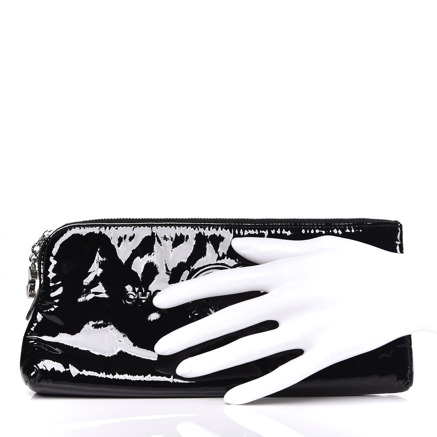 Chanel Vinyl Clutch Black 2 of 8