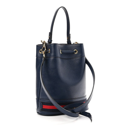 Gucci Soft Textured Calfskin Web Small Ophidia Bucket Bag Blue Agata 3 of 10