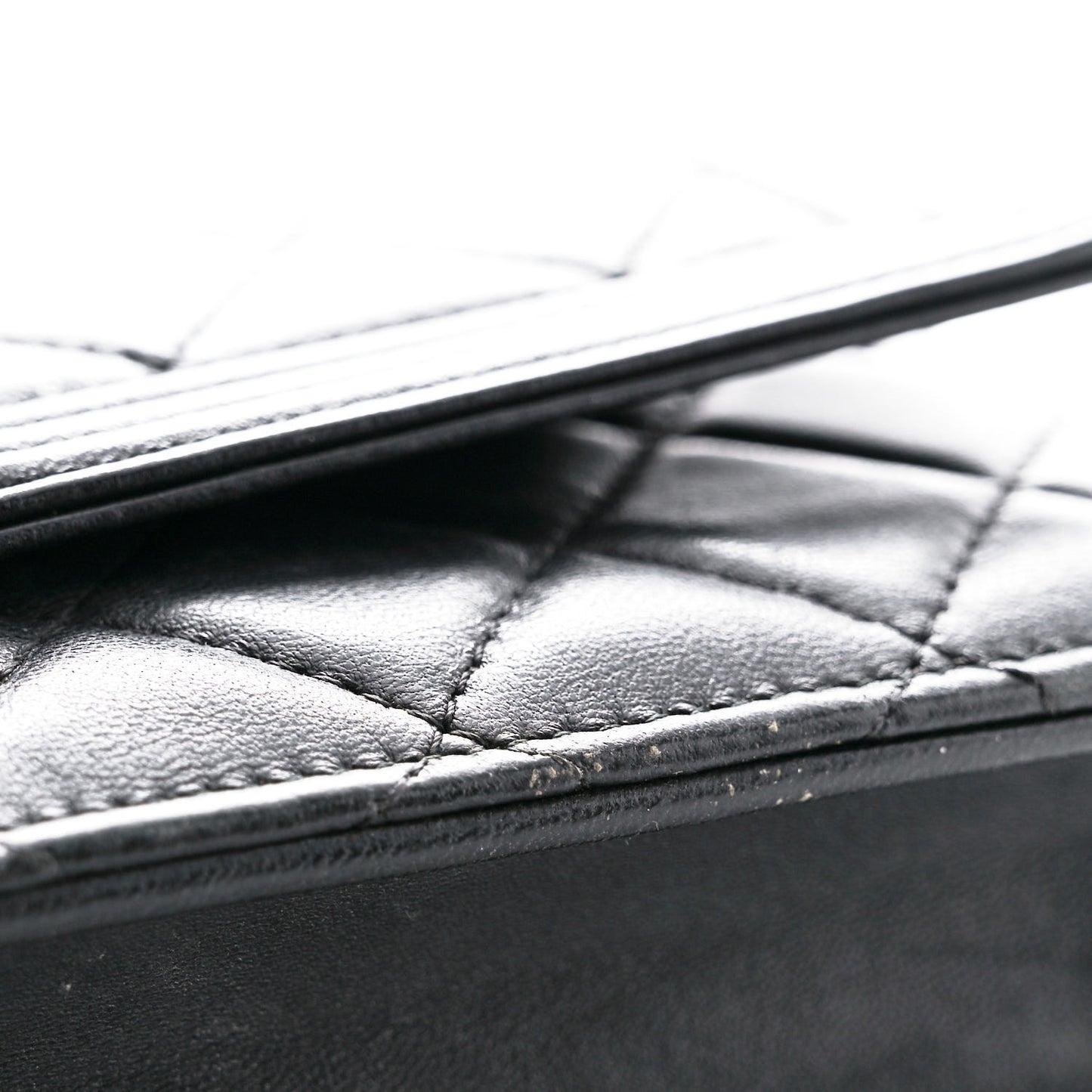 Lambskin Quilted Boy Wallet On Chain WOC Black