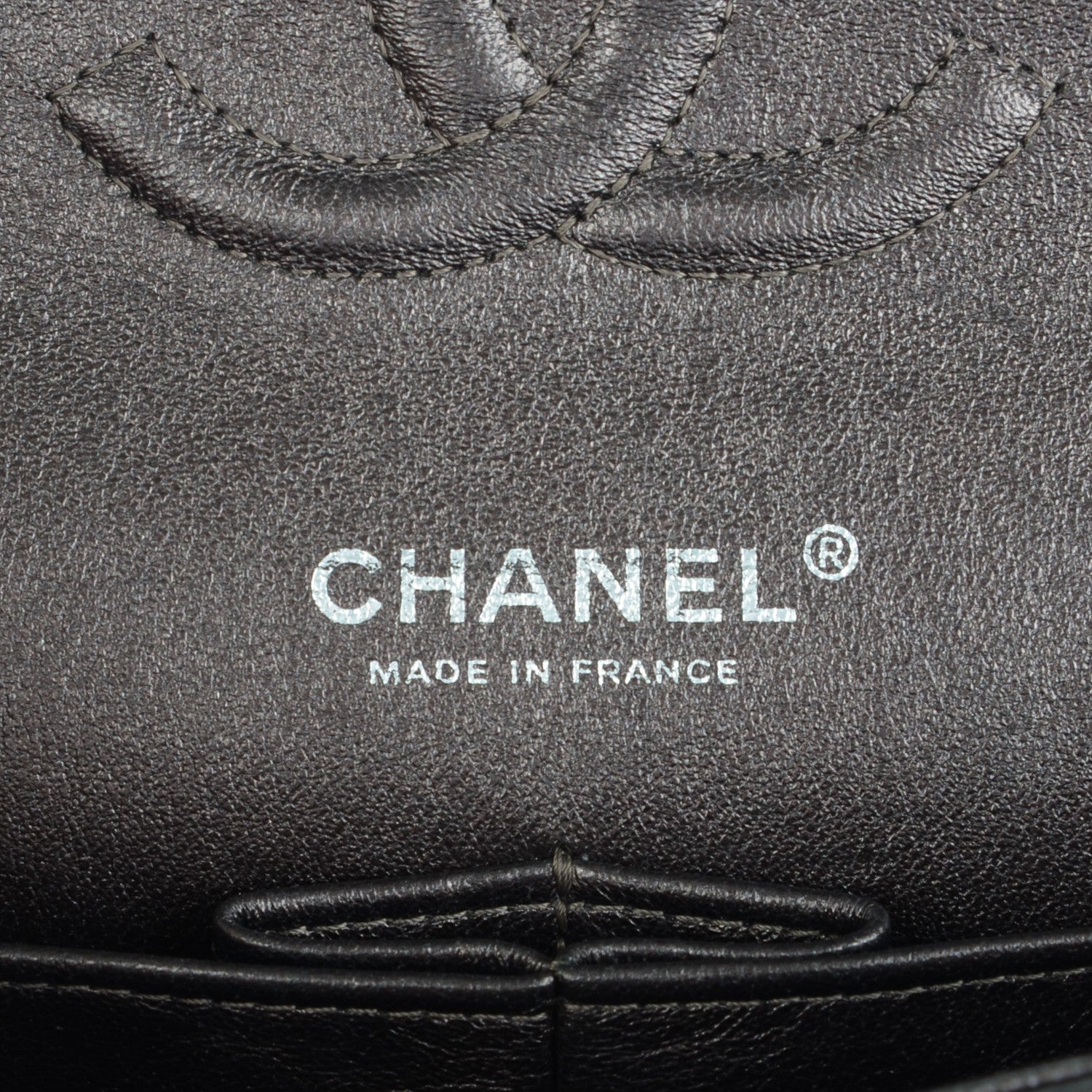 Chanel Metallic Lambskin Medium Double Flap Dark Grey 6 of 7