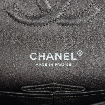 Chanel Metallic Lambskin Medium Double Flap Dark Grey 6 of 7