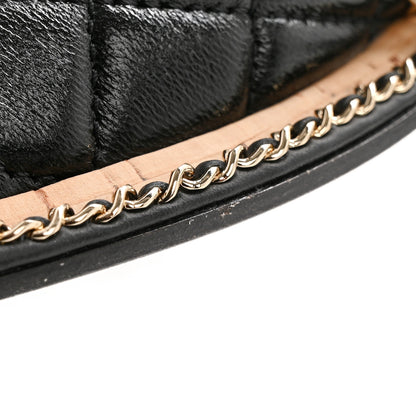 Chanel Lambskin Quilted Chain CC Sandals 40 Black 12 of 15
