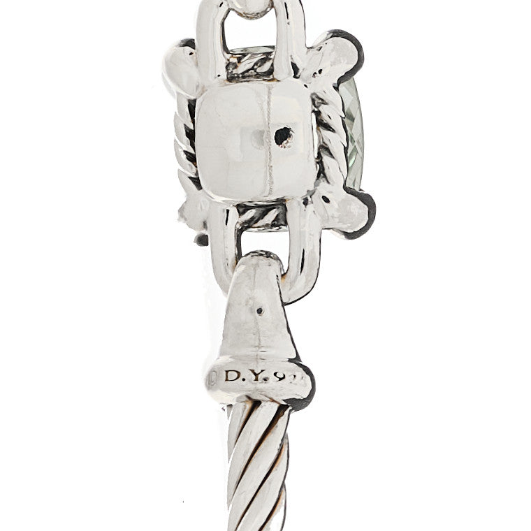 David Yurman Sterling Silver Diamond Prasiolite 3mm Chatelaine Bracelet 3 of 3