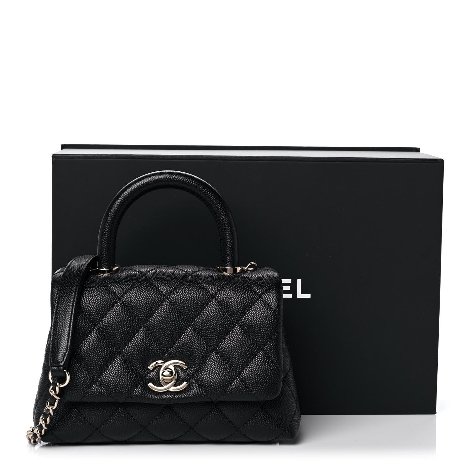 Chanel Caviar Quilted Extra Mini Coco Handle Flap Black 12 of 12
