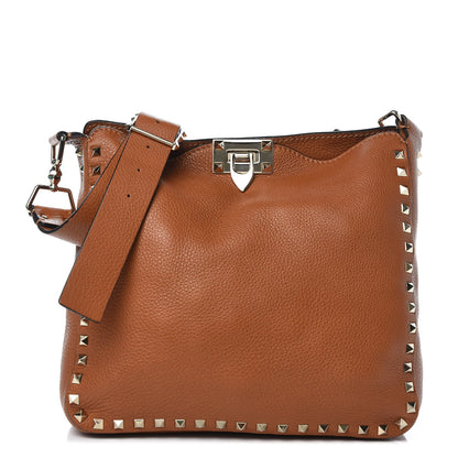 Valentino Garavani Pebbled Calfskin Small Rockstud Flip-Lock Messenger Bag Light Cuir 1 of 9