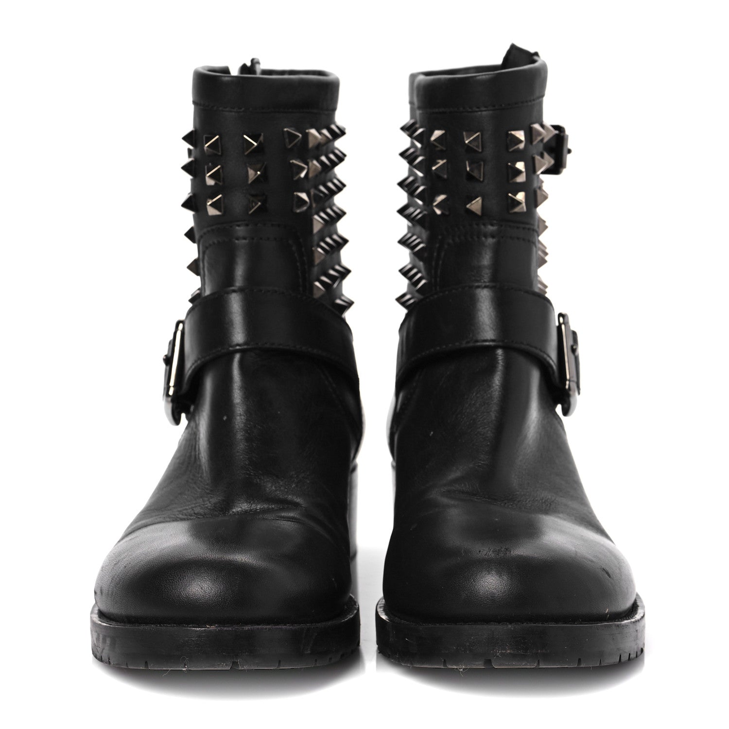 Valentino Garavani Calfskin Rockstud 30mm Biker Boots 41 Black 2 of 8