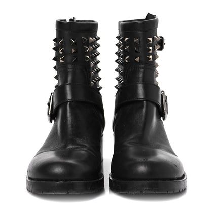 Valentino Garavani Calfskin Rockstud 30mm Biker Boots 41 Black 2 of 8