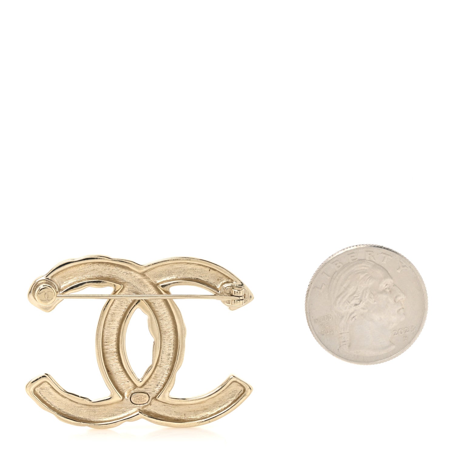 Chanel Twisted CC Brooch Light Gold 2 of 3