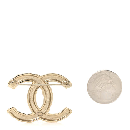Chanel Twisted CC Brooch Light Gold 2 of 3