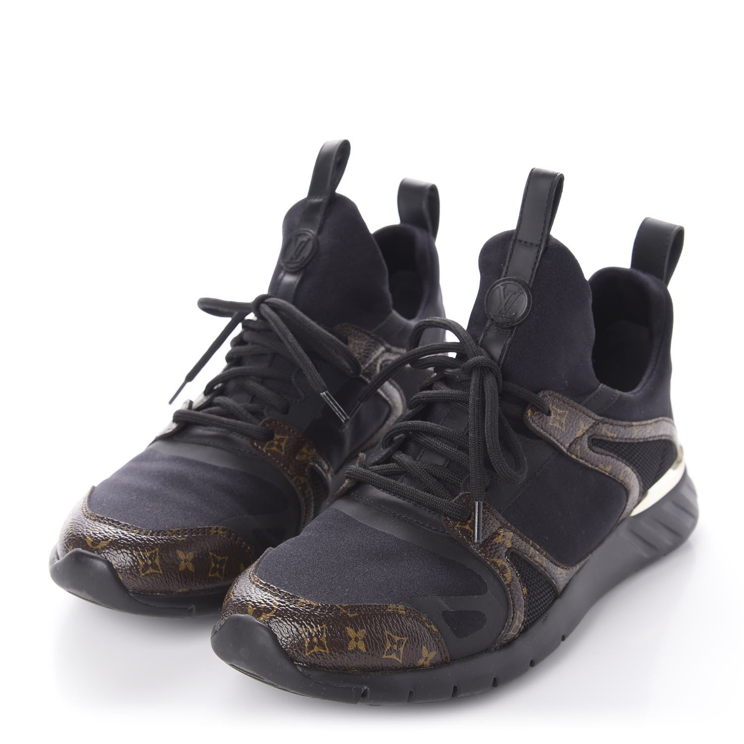 Louis Vuitton Technical Nylon Monogram Rubber Aftergame Sneakers 37 Black 3 of 10
