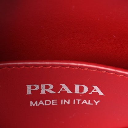 Prada Soft Calfskin Impunture Diagramme Dome Crossbody Bag Fuoco 6 of 9