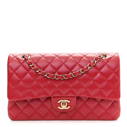 Chanel Iridescent Caviar Quilted Medium Double Flap Red 1 of 10